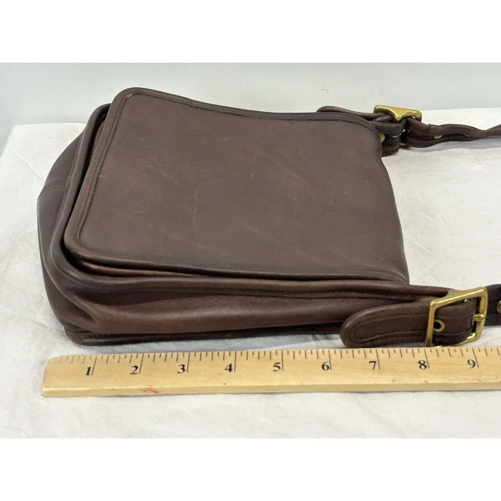 Coach Y2K Vintage Legacy Studio Flap Bag Dark Brown Leather Crossbody Purse